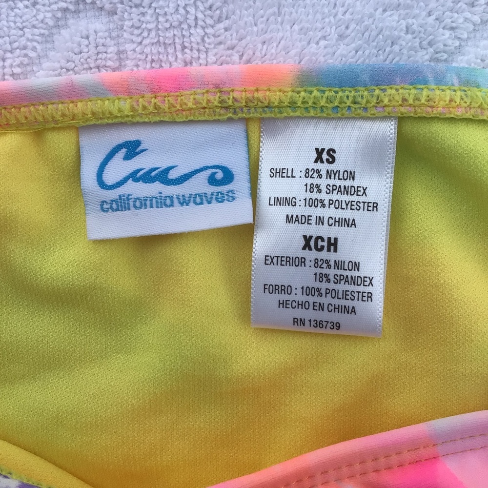 California Waves Tie Dye Bikini Bottoms - Picture 3 of 6